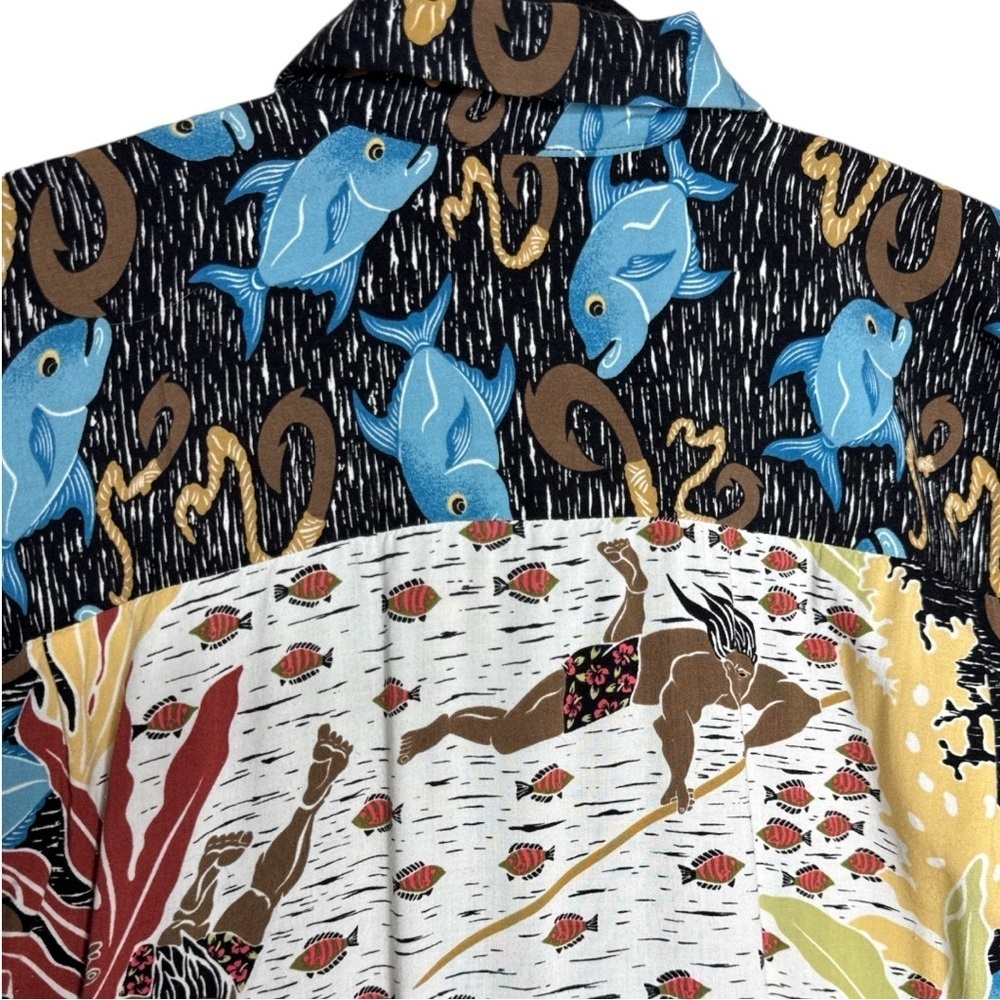 Vintage Rare Reyn Spooner Dietrich Varez Hawaiian Shirt Fish Print Size Small - Picture 11 of 15
